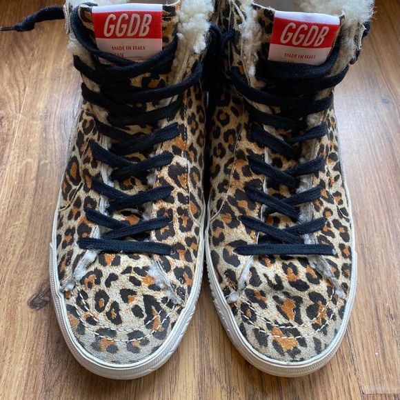 GOLDEN GOOSE SHOPBOP LEOPARD SHERPA SLIDE SNEAKERS EUC SIZE 39 - Picture 10 of 12